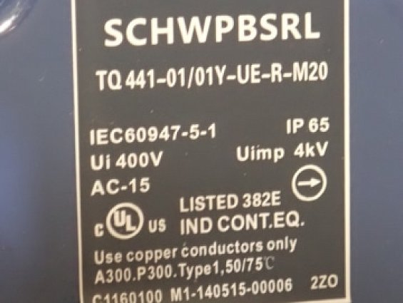 Тросовый выключатель SCHWPBSRL TQ441-01/01Y-UE-R-M20 IP65 Ui 400V