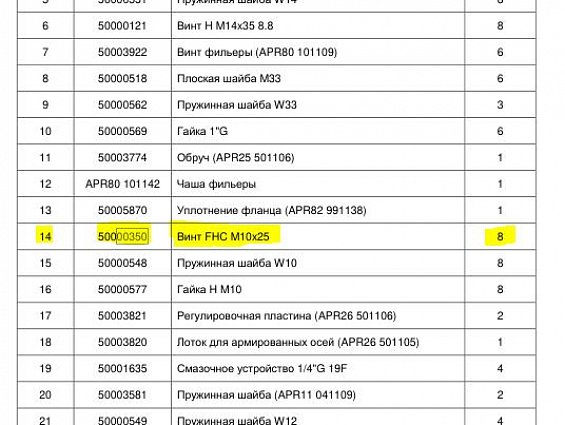 Винт крепления уплотнения фланца EVOLUTION 50000350 FHC M10х25 гранулятора EVOLUTION-8250 EVOLUTION-