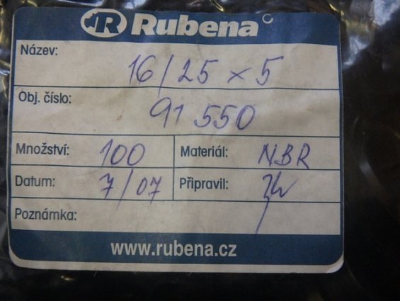 Манжета Rubena 16/25х5 91550 NBR PN029268 внутренний диаметр Ф16мм наружный диаметр Ф25мм высота 5мм