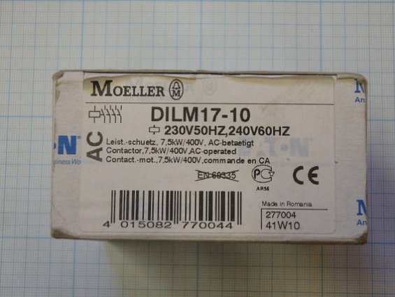Контактор Contactor Moeller EATON DILM17-10 230V50Hz 240V60Hz 18A 7.5kW 400V AC 3-х полюсный с винто