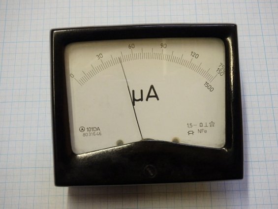 Микроамперметр 101DA 0-1500мкА Кл.т 1,5 ТОВАР БЫВШИЙ В УПОТРЕБЛЕНИИ НУЖДАЕТСЯ В РЕМОНТЕ