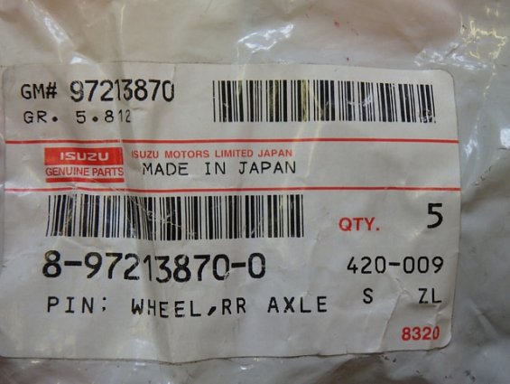 Шпилька 8-97213870-0 9-42331-601-2 ISUZU WHEEL RR AXLE M12x1,5 правая резьба ступицы колеса