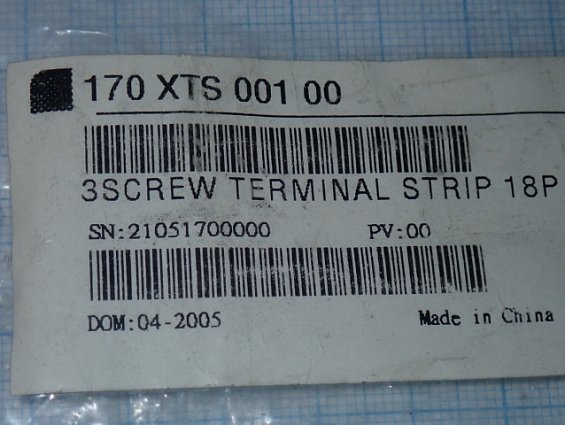 Клеммный блок Schneider Electric 170XTS00100 КОМПЛЕКТ 3ШТ Made in China