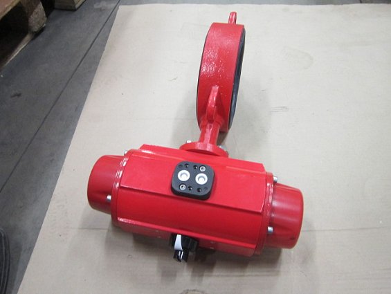 Затвор ЗПТС-FLW-3-150-MN-НТ+ пневмопривод Prisma PA20 Ду150 Ру16 диск чугун GGG-40