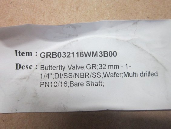 Затвор Keystone Butterfly valve DN32 grb-116-w температура -10С+100С