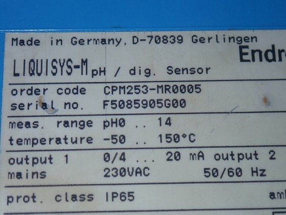 Трансмиттер Endress+Hauser LIQUISYS-M CPM253-MR0005 srial no. F5085905G00 БЫВШИЙ В УПОТРЕБЛЕНИИ