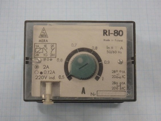 Реле тока REFA RI-80 0,5 1,0 A Inom 1 A 220V 50Hz IP40 MERA REFA Made in Poland ПОЛЬША