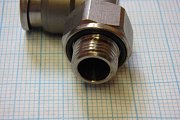 Соединение быстроразъемное угловое SMC KQB2L08-G01 r1/8"-8.0mm угловой штекер фиттинг fittings SMC
