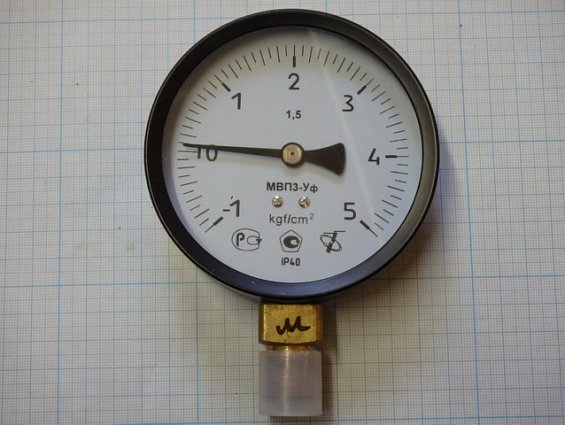 Мановакуумметр ФИЗТЕХ МВП3-Уф -1-0-5kgf/cm2 Ф100мм IP40 Кл.т.1.5 М20х1.5 ГОСТ2405-88