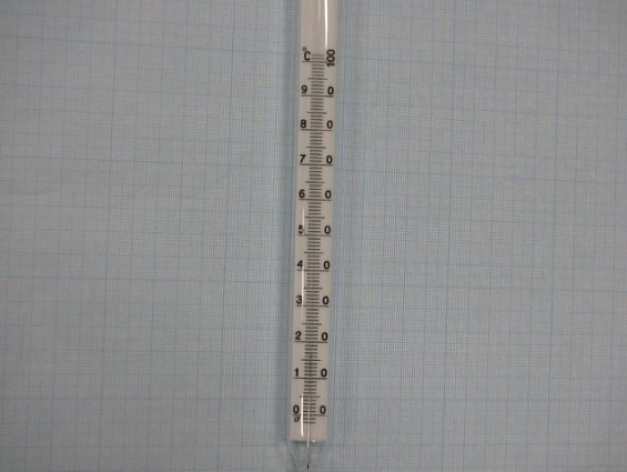 Термометр ТТ П-4 0...+100гр.С длина нижней части 65мм стеклянный ртутный прямой технический