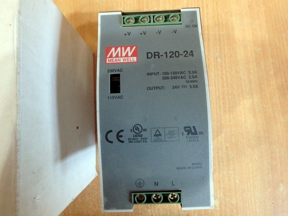Источник питания meanwell MW dr-120-24 100-120VAC 3.3А 200-240VAC 2.0А 50/60Hz 24V 5.0А 120Вт