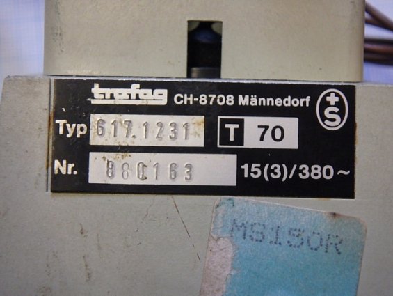 Лимистат TRAFAG CH-8708 Mannedorf MS150R Typ-617.1231 T70 Nr.-880.163 15(3)/380~ термостат ограничит