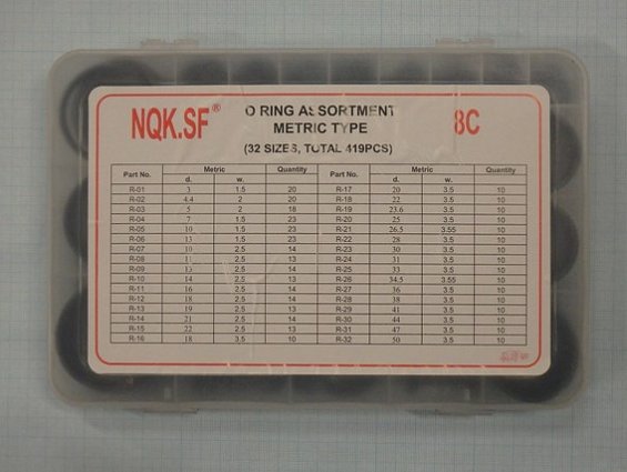 Набор уплотнительных колец из резины 8C 32/419 NBR70 32размера 419шт O-RING ASSORTMENT