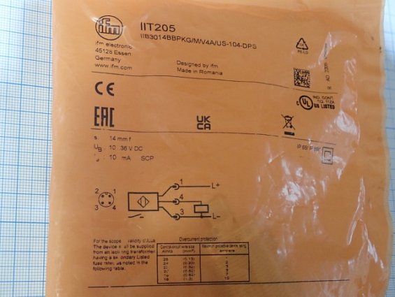 Индуктивный датчик ifm IIT205 IIB3014BBPKG/M/V4A/US-104-DPS Made in Romania