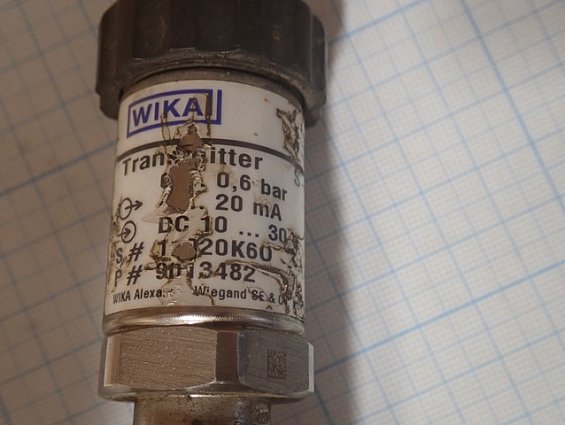 Датчик давления WIKA S-10+910.24 0-0.6bar в сборе с охлаждающим элементом
