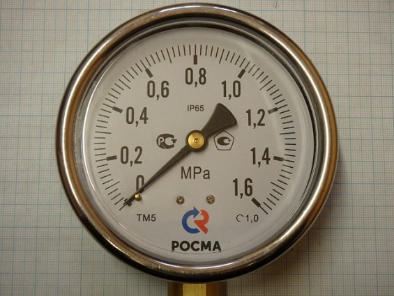 Манометр виброустойчивый РОСМА ТМ-520Р.00 0-1.6MPa IP65 резьба G1/2