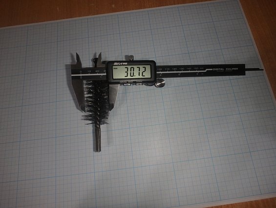 Щетка-ерш стальной Д30х75х120мм D30х75х120mm диаметр-Ф30мм длина ворса-75мм длина общая-120мм