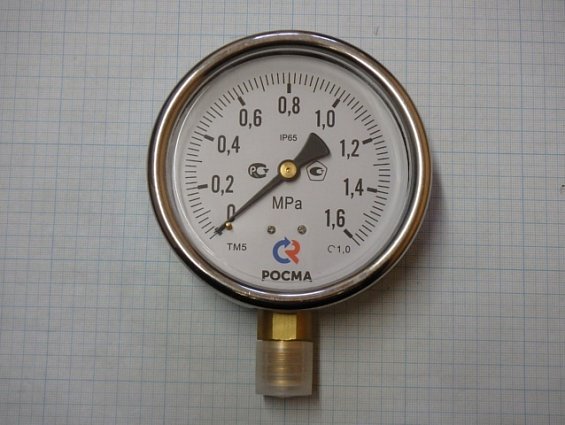 Манометр виброустойчивый РОСМА ТМ-520Р.00 0-1.6MPa IP65 резьба G1/2