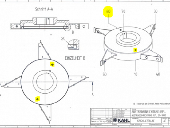 Цилиндр.винт с внутр. шестигранником KAHL K6021-0004 0060 ZYLINDERCHR.M INNENSECHSKT пресса гранулят