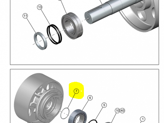 Кольцо EVOLUTION 50002089 circlips exterieur Ф260х5 внешнее стопорное первого подшипника