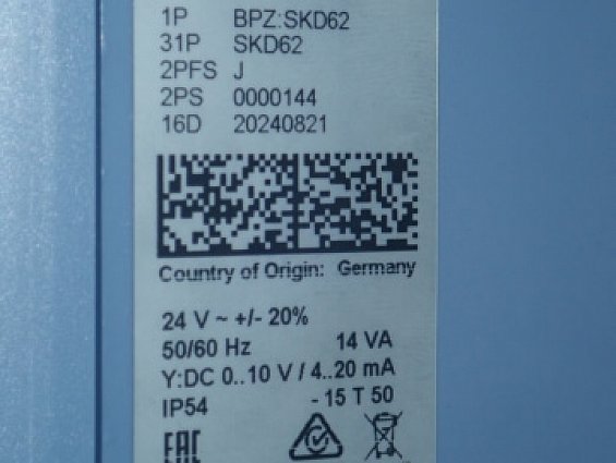Привод клапана Siemens SKD62 24V 50/60Hz 14VA DC 0..10V 4...20mA IP54 электрогидравлический Germany