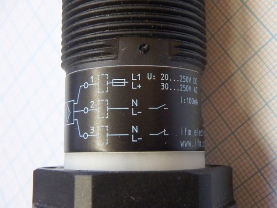 Датчик приближения емкостной IFM kI000A kie2150nfb0A/3D М30х1.5 расстояние срабатывания 15мм