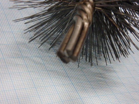 Щетка-ерш стальной Д76х80х130х3.0х0.4мм D76х80х130х3.0х0.4mm диаметр-Ф76мм длина ворса-80мм длина об