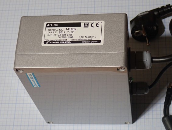 Блок питания ATAGO AD-34 AC 100-240V 50/60Hz 15VA AC Adapter MADE IN JAPAN