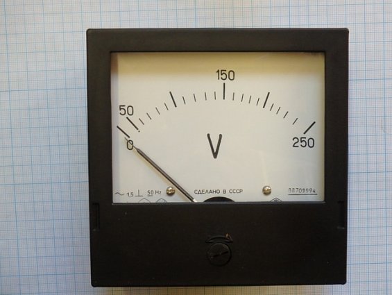 Вольтметр ПО Краснодарский ЗИП Э365-1 0...250V 1.5 50Hz 1989г СДЕЛАНО В СССР