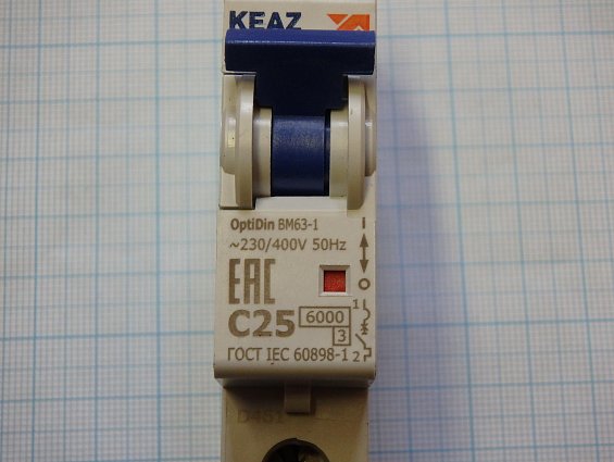 Выключатель автоматический 1-пол 25А С25 6kA KEAZ OptiDin BM63-1 260506