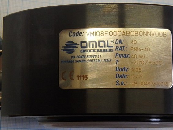 Кран omal dn40 vm108f00cab0b0nnv00b шаровый шаровой pn16-40 pmax=40bar