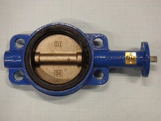 Затвор дисковый поворотный DN100 PN16 +95C голый шток корпус body чугунный ggg-40