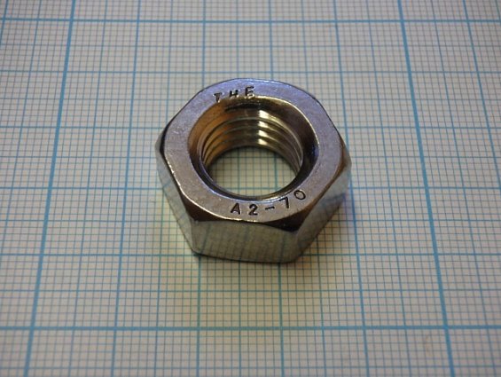 Гайка М14 A2-70 DIN934 ГОСТ5915 ГОСТ5927-70 ISO4032 из нержавеющей стали шестигранная с крупной резь