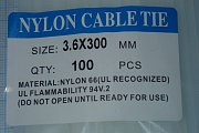 Нейлоновая кабельная стяжка хомут 3.6Х300MM NYLON CABLE TIE БЕЛЫЙ ЦВЕТ упаковка 100шт