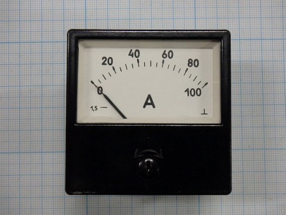 Амперметр М1001 шкала 0-100А НШ75mV Класс точности 1.5 1984г.в СДЕЛАНО В СССР ТУ24-04.4079-62