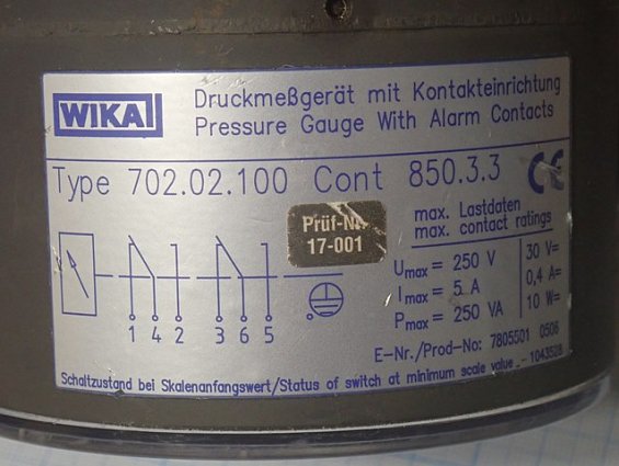 Дифманометр WIKA DELTA-comb 0-2.5bar 702.02.100 Cont 850.3.3 Pressure Gauge With Alarm