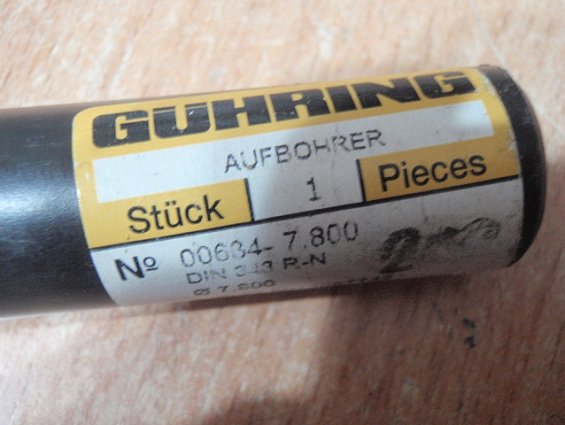 Фреза GUHRING AUFBOHRER Ф7.8 00634-7.800 din343 r-n HSCO 0013087742 4031093195393