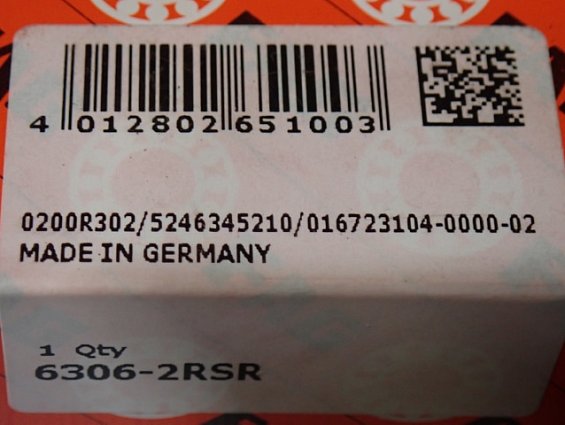 Подшипник FAG 6306-2RSR MADE IN GERMANY