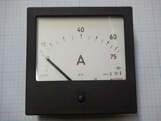 Амперметр переменного тока Э42702 0-75А Ктр=75/5 Кл.т.1,5 120х120х60мм