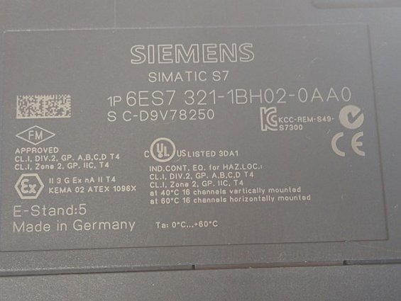 Модуль SIEMENS 6ES7 321-1BH02-0AA0 бывший в употреблении ПОЧТИ НОВЫЙ ДЕМОНТАЖ
