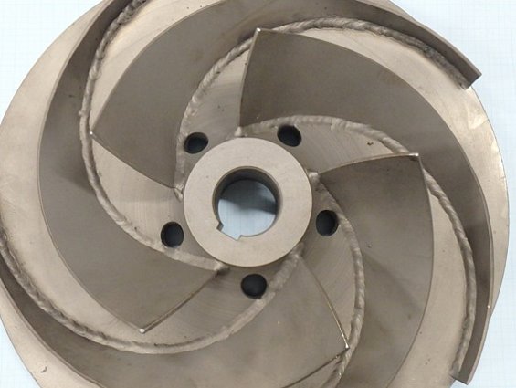 Колесо рабочее impeller насоса pompes-moret mp250-200-400 из кислотостойкой нержавеющей стали