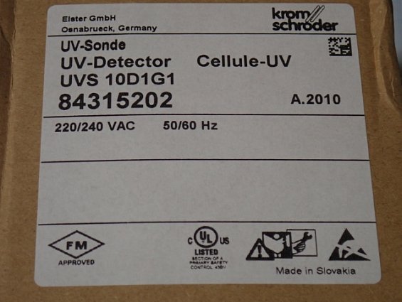 Датчик пламени газа krom schroder UVS 10D1G1 84315202 Elster UV-Sonde UV-Detector Cellule-UV Made in