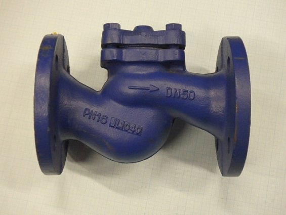 Клапан обратный чугунный фланцевый V287-050 DN50 PN16 EN-JL1040 серый чугун Тмакс=300гр.С