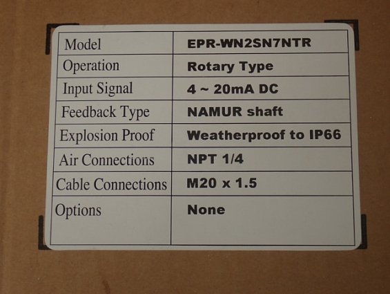 Электропневмопозиционер Power-Genex EPR-WN2SN7NTR 4-20mA DC 1.4-7bar IP66 -20C...+70C
