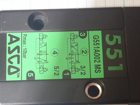 Пневмораспределитель asco g551a002ms 24VDC в сборе с двумя катушками asco scg551a002ms.24/DC НЕТ ОДН