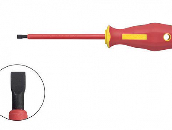 KL10017580IS Шлицевая отвертка 8,0 х 1,2 с изол. рукояткой (VDE до 1000В)