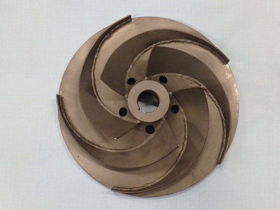 Колесо рабочее impeller насоса pompes-moret mp250-200-400 из кислотостойкой нержавеющей стали