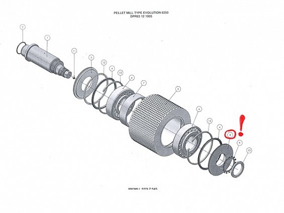 Крышка верхняя EVOLUTION 50003818 Couvercle superieur c резьбой ролика гранулятора