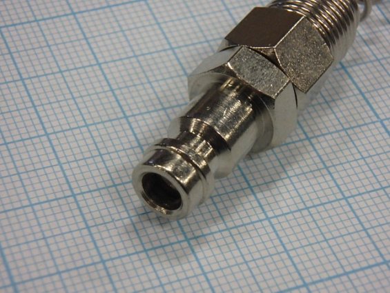 Пневмоштекер PNEUMAX A367/1 A367-1 для пневморозетки МИНИ БРС латунь никелерованная