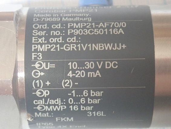 Преобразователь давления Cerabar PMP21-GR1V1NBWJJ+F3 -1...6bar 4-20mA 10...30VDC